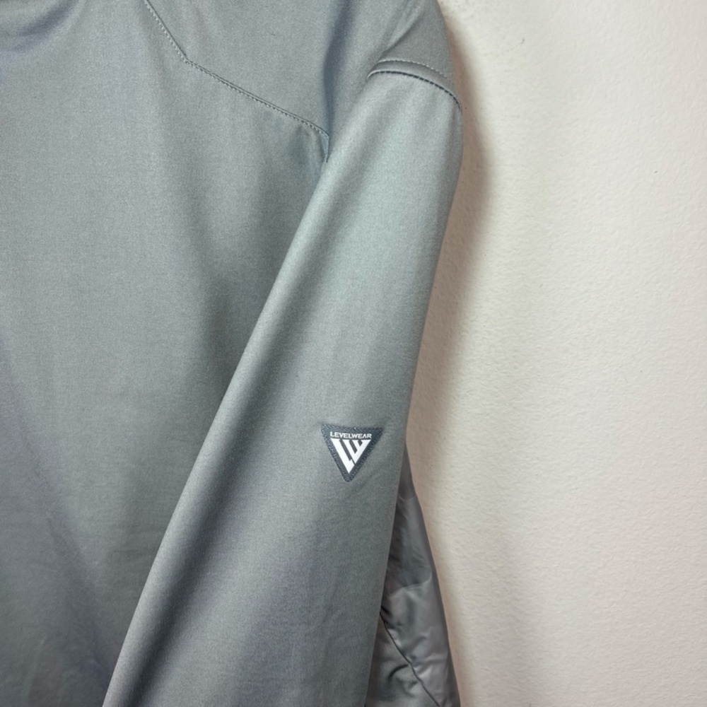 Levelwear Ultralite 1/4 Zip Pullover Jacket Gray Down Puffer Hybrid Logo Small - Picture 10 of 14